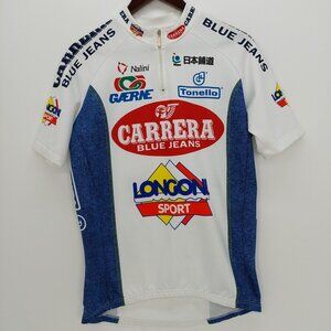 Maillot Cycliste Nalini Vintage - Style Jean Bleu Carrera - Très Bon état